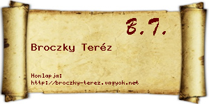 Broczky Teréz névjegykártya